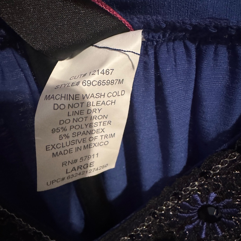 Wrapper Cobalt Blue Top with Black Detailing - Picture 5 of 7
